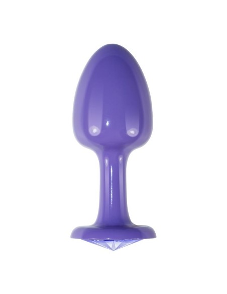 Plug Anal de Metal Púrpura Rosebud con Joya Azul