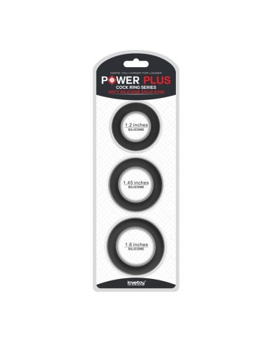 Pack de 3 Anillos para el Pene Power Plus Negro