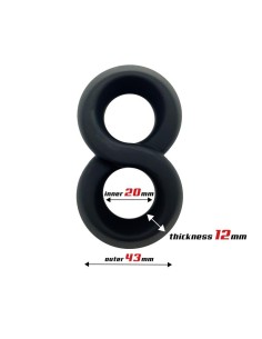 Anillo Doble para el Pene 100% Silicona Líquida 2 cm Negro 2