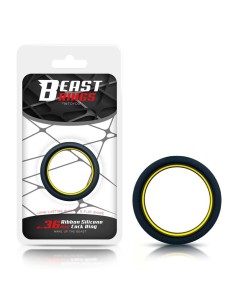 Anillo para el Pene 100% Silicona Sólida 3.6 cm Amarillo y Negro