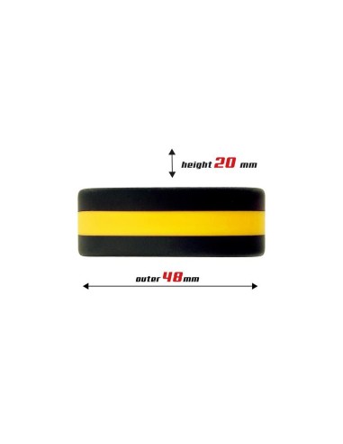 Anillo para el Pene 100% Silicona Sólida 3.6 cm Amarillo y Negro