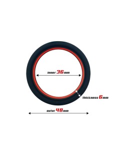 Anillo para el Pene 100% Silicona Sólida 3.6 cm Rojo y Negro 2
