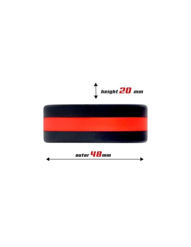 Anillo para el Pene 100% Silicona Sólida 3.6 cm Rojo y Negro