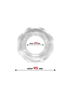 Anillo para el Pene Súper Flexible Poligonal 2.2 cm Transparente 2