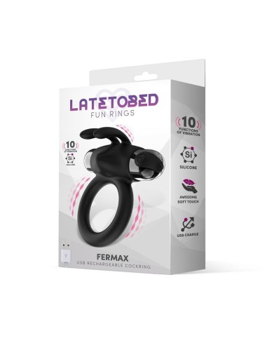Fermax Anillo Vibrador con Conejito USB Silicona Negro