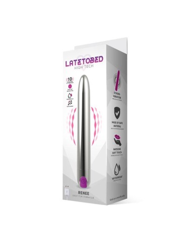 Renee Vibrador 10 Funciones 18,5 cm USB Plata