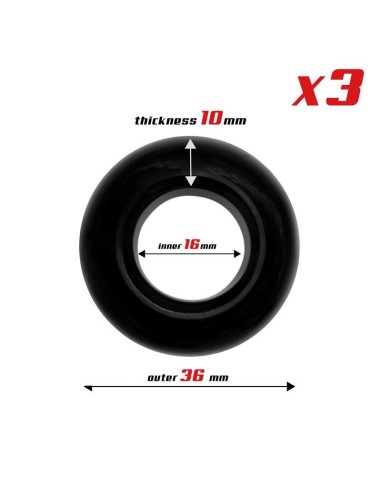 Set 3 Anillos para el Pene 3 Colores 1.6 cm