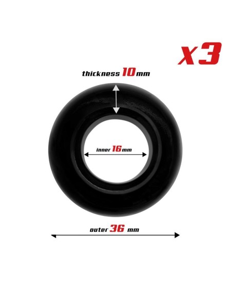 Set 3 Anillos para el Pene 3 Colores 1.6 cm