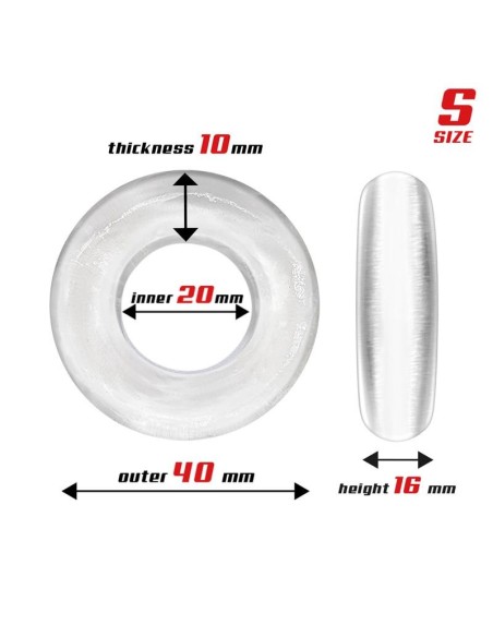 Set 3 Anillo para el Pene Flexible Transparentes