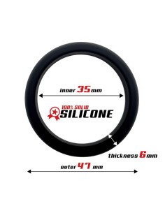 Anillo para el Pene Forma Plana Silicona Sólida 3.5 cm Negro 2