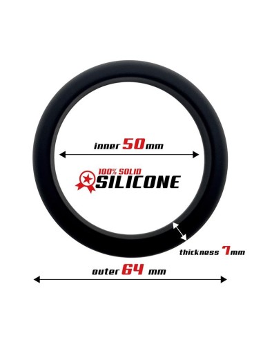 Anillo para el Pene Silicona Sólida 5 cm Negro