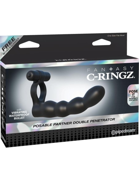 Fantasy C-Ringz Anillo Doble Penetrador Flexible Negro