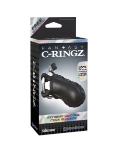 Fantasy C-Ringz Jaula de Bloqueo extremo de Silicona Color Negro 2
