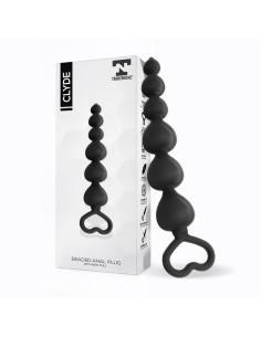 Clyde Plug Anal con Bolas con Aro de Fácil Extracción Silicona Negro