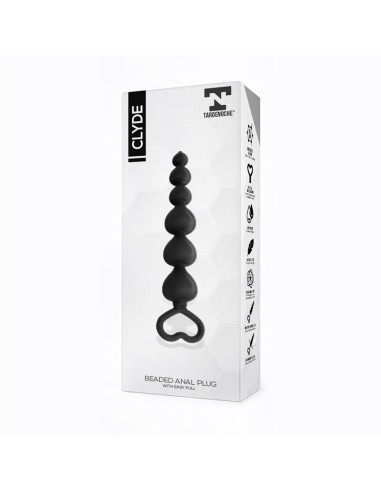 Clyde Plug Anal con Bolas con Aro de Fácil Extracción Silicona Negro