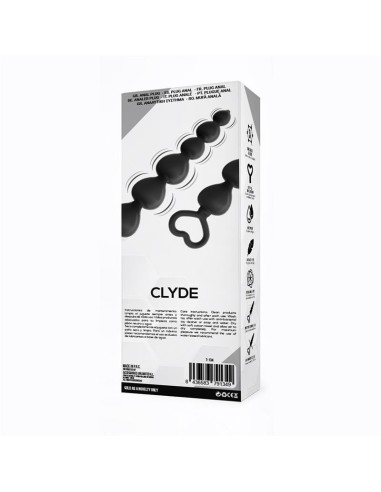 Clyde Plug Anal con Bolas con Aro de Fácil Extracción Silicona Negro
