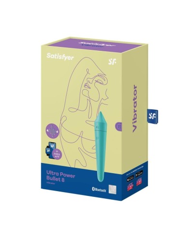 Ultra Power Bullet 8 Bala Vibradora con APP Turquoise