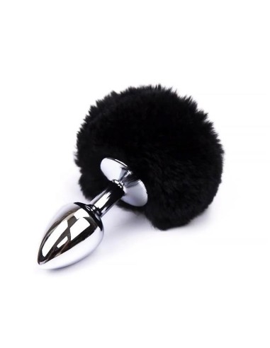 Plug Anal con Pompón Negro Talla S