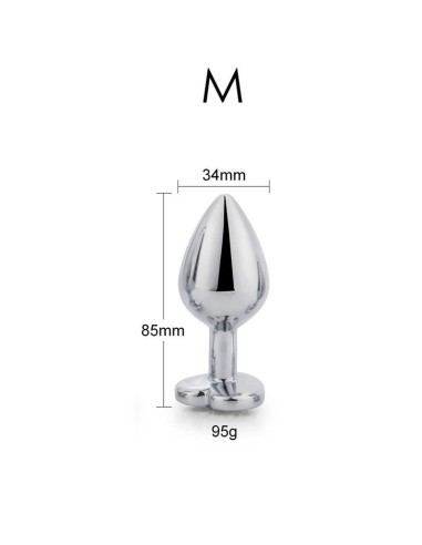 Plug Anal con Joya de Corazón Blanco Talla M