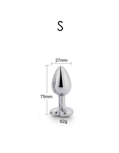 Plug Anal con Joya de Corazón Blanco Talla S