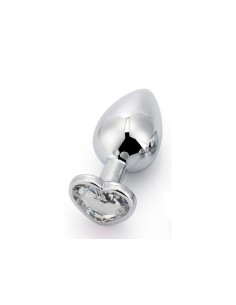 Plug Anal con Joya de Corazón Blanco Talla L 2