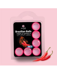 Set 6 Brazilian Balls Triple Efecto (Calor, Frio y Vibración)