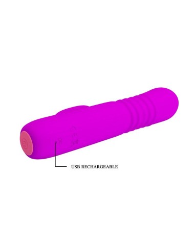 Leopold Vibrador con Función de Movimiento USB Silicona