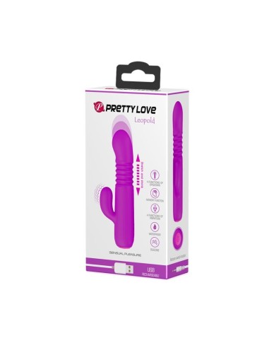 Leopold Vibrador con Función de Movimiento USB Silicona