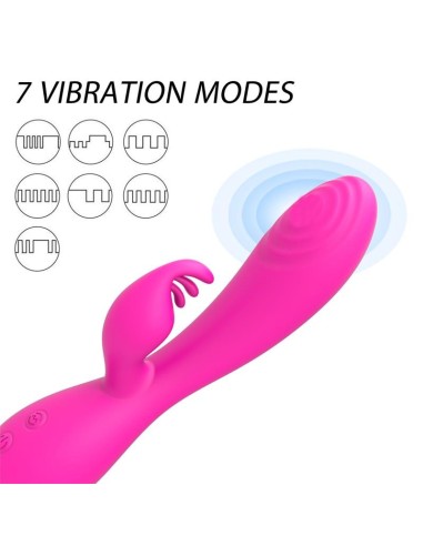 Conejito Vibrador Magic Stick con Pulsación Fucsia