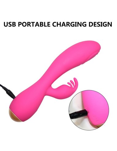 Conejito Vibrador Magic Stick con Pulsación Fucsia