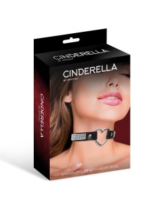 Collar con Corazón y Pedrería Estilo Choker Cuero Vegano Talla Única 2