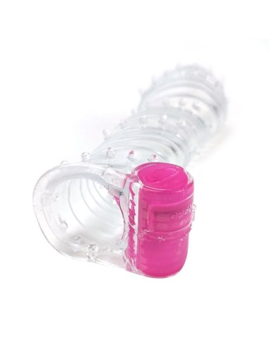 Funda para el Pene Texturizada con Bala Vibradora Transparente